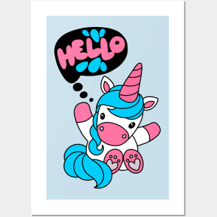 Hello Unicorn Posters and Art